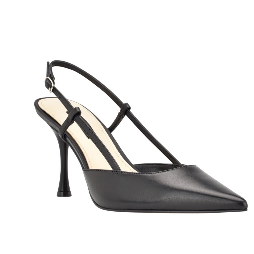 Nine West Womens Black Pointed Toe Slingback Strappy Stiletto Pumps 6.5M